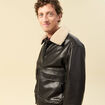 Blouson aviateur manches longues marron fonc&eacute; homme