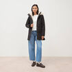 Parka droite &agrave; capuche noir femme