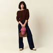 Pull manches longues marron femme