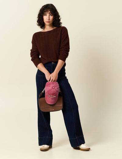 Pull manches longues marron femme