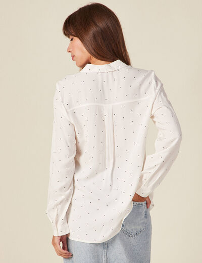 Chemise manches longues ecru femme