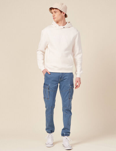 Jeans battle à coulisse denim used homme