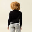 Pull col rond manches longues noir femme