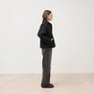 Manteau oversize court col tailleur noir femme