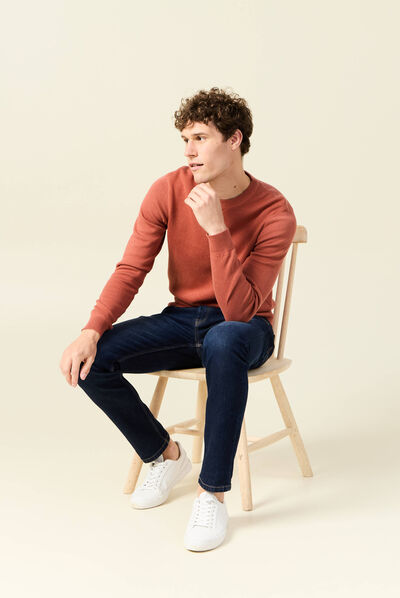 Pull manches longues rouge homme