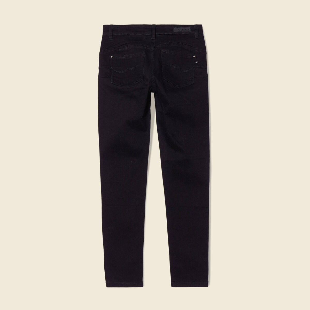 Jeans skinny zipp&eacute; denim noir femme