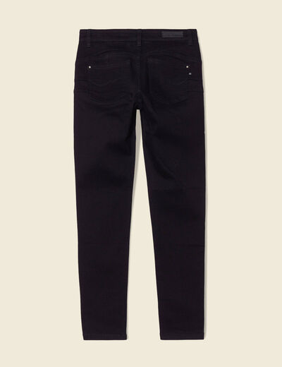 Jeans skinny zippé denim noir femme