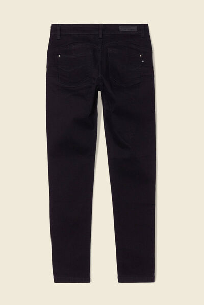 Jeans skinny zippé denim noir femme