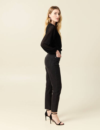 Blouse manches longues noir femme