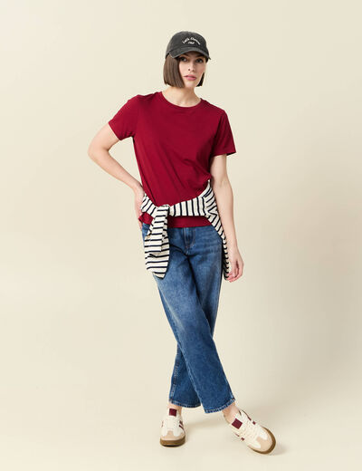 T-shirt manches courtes rouge femme