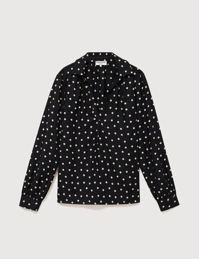 Blouse ample manches longues noir femme