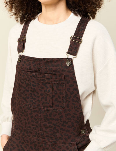 Salopette en jeans marron cognac femme