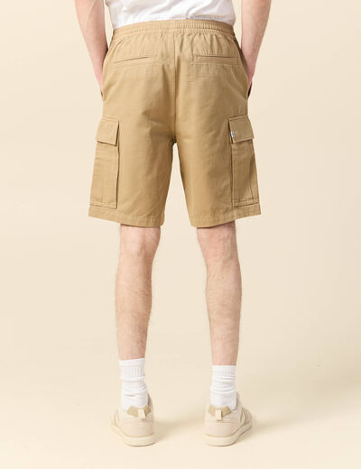 Bermuda droit cargo taupe homme