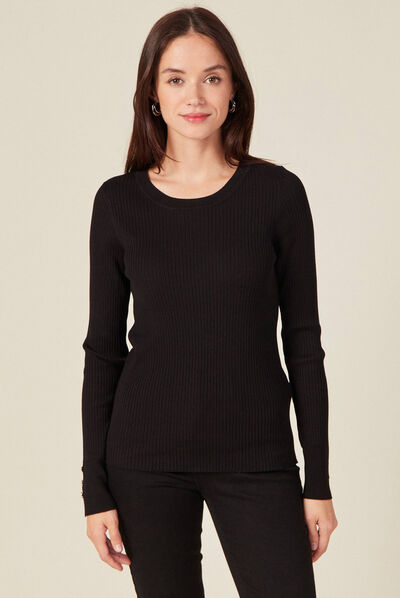 Pull éco-responsable noir femme