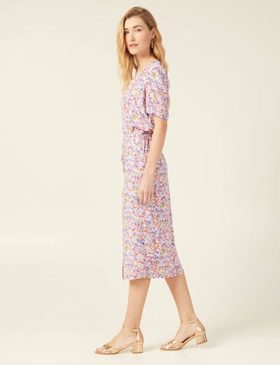 Jupe midi fourreau rose femme