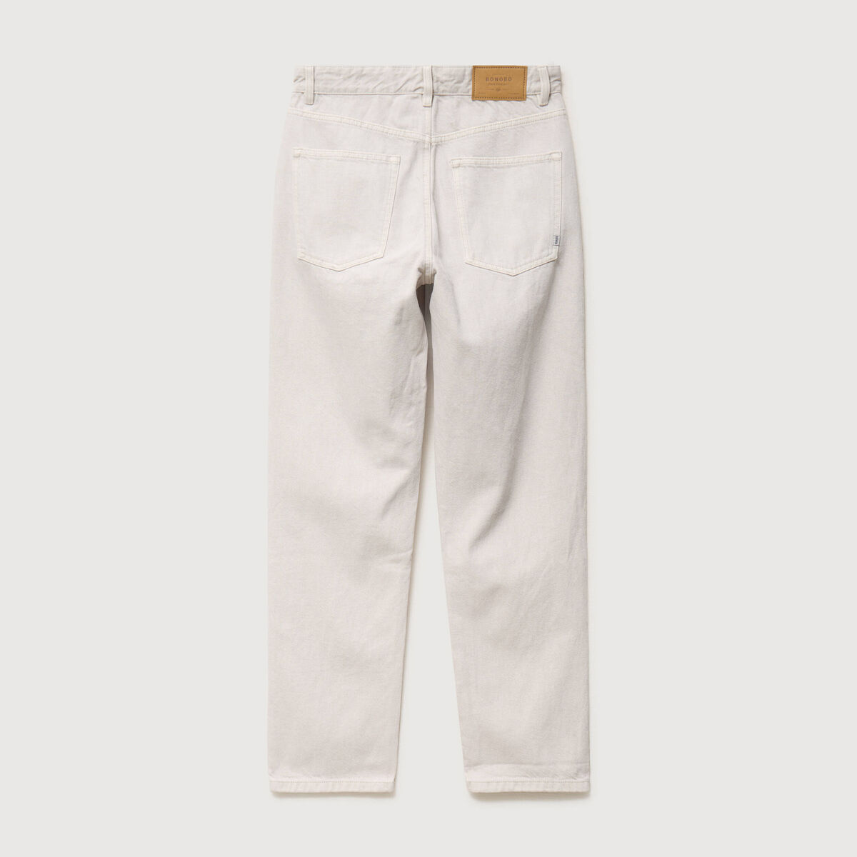 Jeans large longueur 32 en coton beige homme