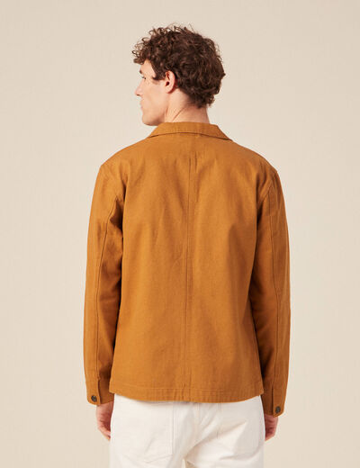 Blouson zippé droit camel homme