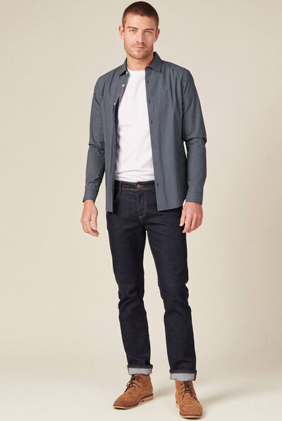 Chemise éco-responsable bleu marine homme