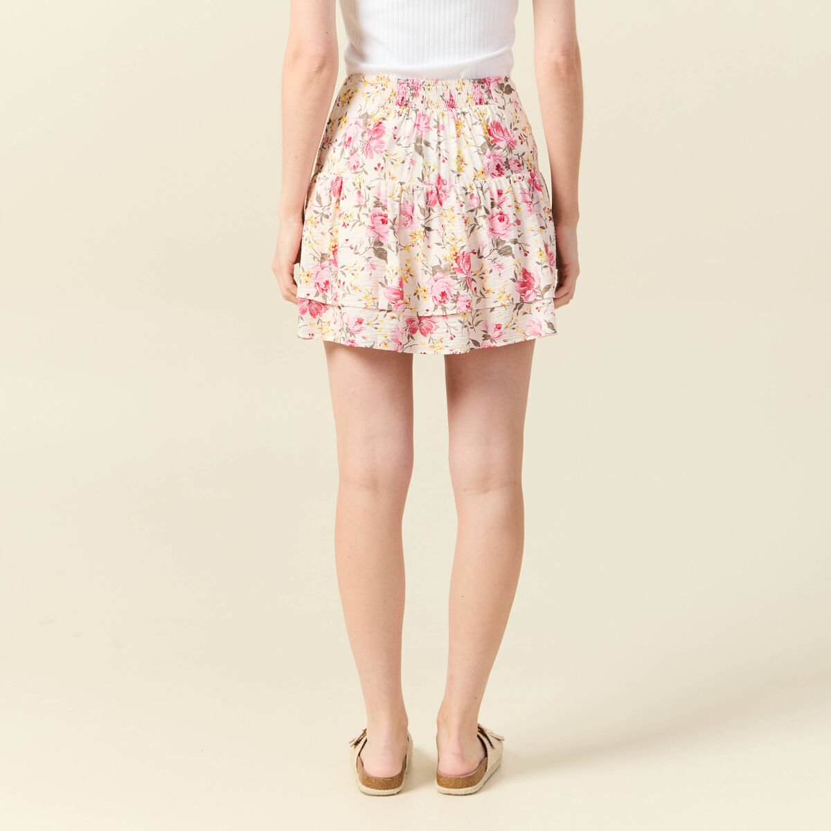 Jupe évasée blanc femme