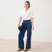 Jeans wide large taille haute bleu clair femme