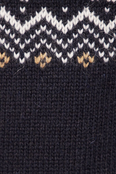 Pull manches longues bleu marine homme