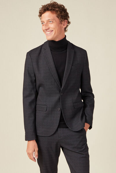 Veste blazer ajustée noir homme