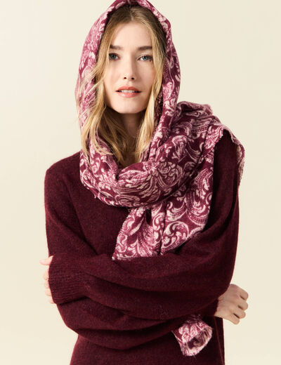 Écharpe bordeaux femme