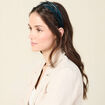 Bandeau avec plumes bleu canard femme