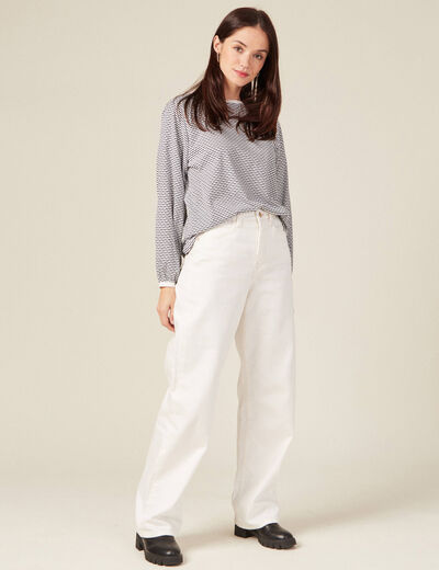 T-shirt manches longues ecru femme