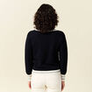 Pull manches longues bleu marine femme