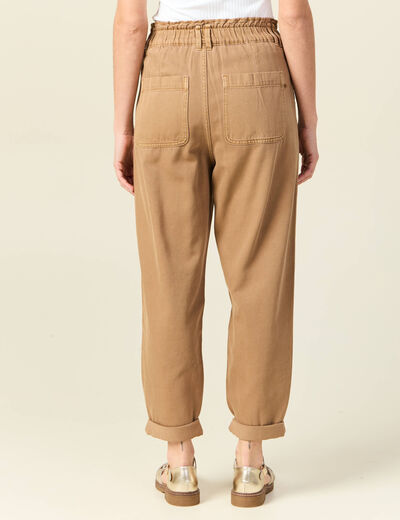 Jeans slouchy 7/8ème vert kaki femme