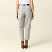 Jeans barrel slouchy taille haute 7/8ème denim gris clair femme