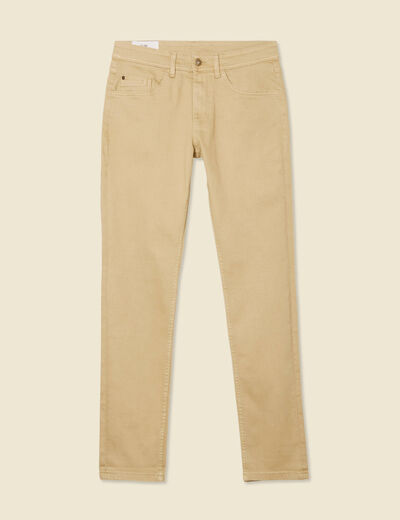 Jeans slim éco-responsable beige homme