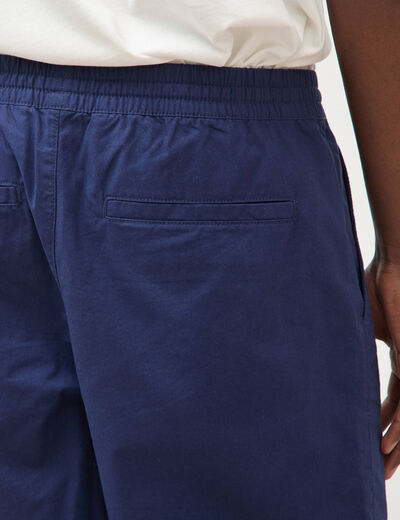Bermuda en coton bleu fonc&eacute; homme