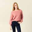 Pull manches longues fabriqué en France rose pastel femme