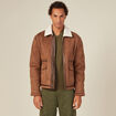 Blouson suédine col aviateur marron homme