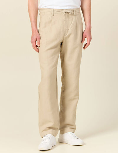 Pantalon chino straight beige homme