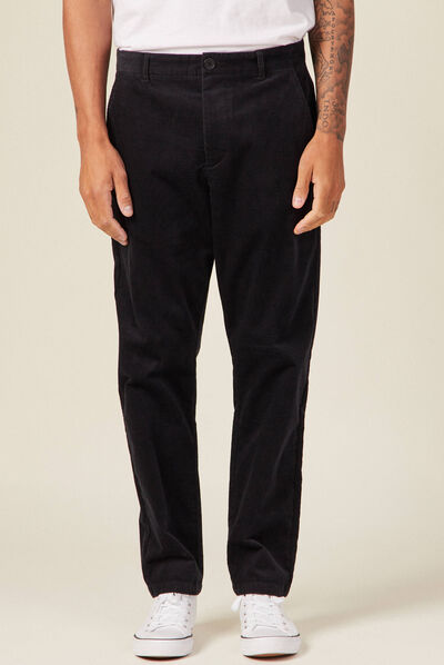 Pantalon chino tapered velours noir homme