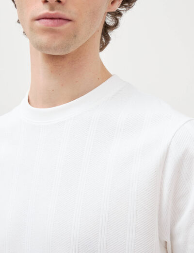 T-shirt en coton manches courtes blanc homme