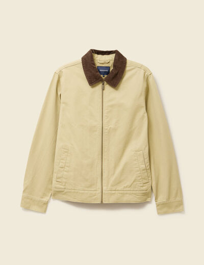 Blouson oversize court beige homme