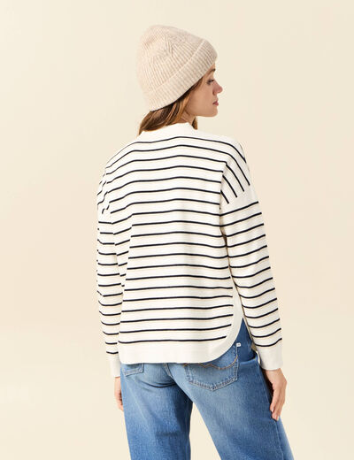 Pull manches longues bleu marine femme