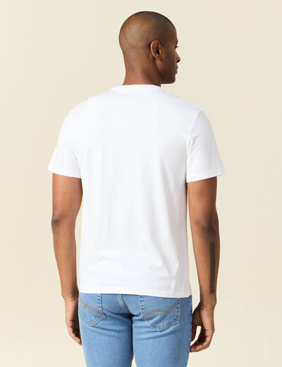 T-shirt en coton manches courtes blanc homme
