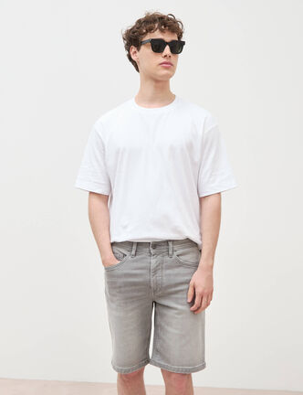 Bermuda en jeans denim gris homme