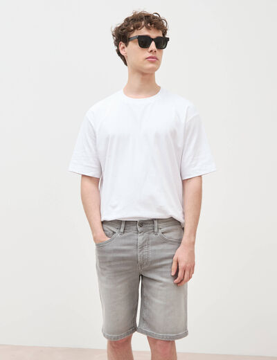 Bermuda en jeans denim gris homme