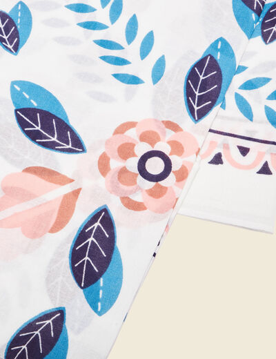 Foulard carré ecru femme