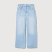 Jeans loose taille standard en coton denim bleach femme