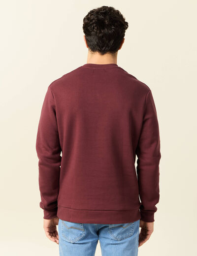 Sweat manches longues rouge fonc&eacute; homme