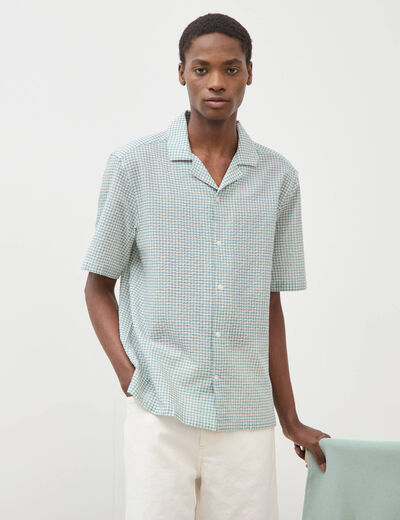 Chemise boyfriend manches courtes vert clair homme