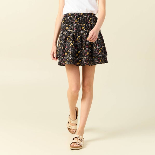 jupe evasee fluide volantee multicolore femme Jupe évasée fluide volantée multicolore femme