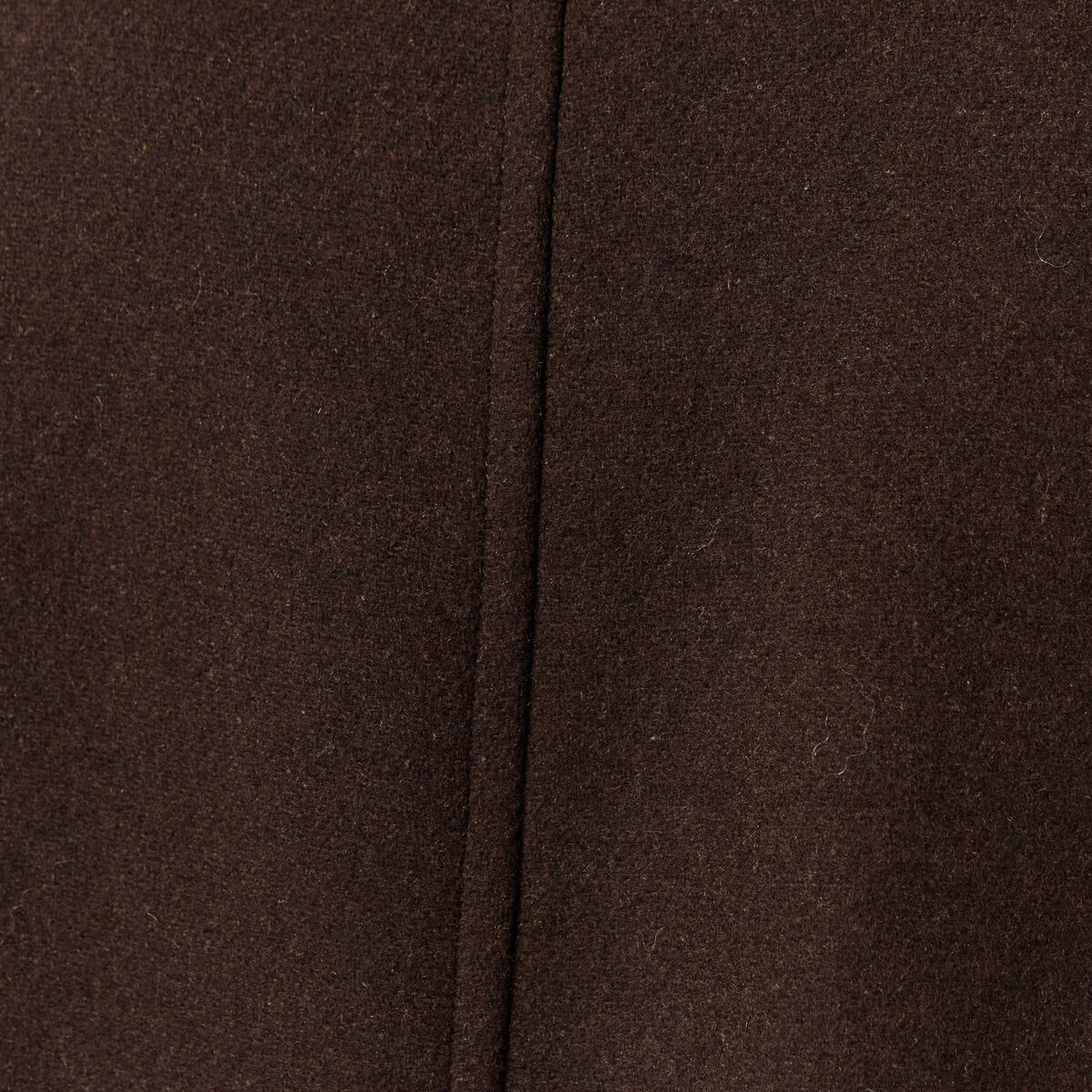 Manteau droit long col montant marron fonc&eacute; femme